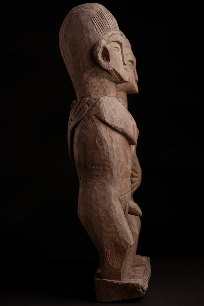 Ancient Statue of the Paiwan tribe : A couple holding each other male and female, probably husband and wife.