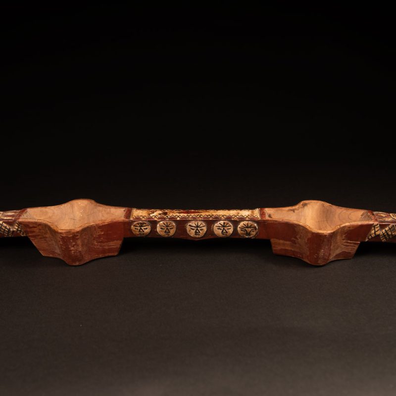 Paiwan tribe wooden double cup for Millet wine carved and paint