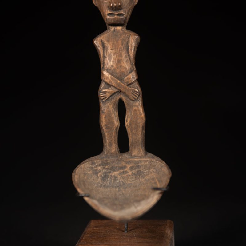 Paiwan tribe spoon carved with a Paiwan man