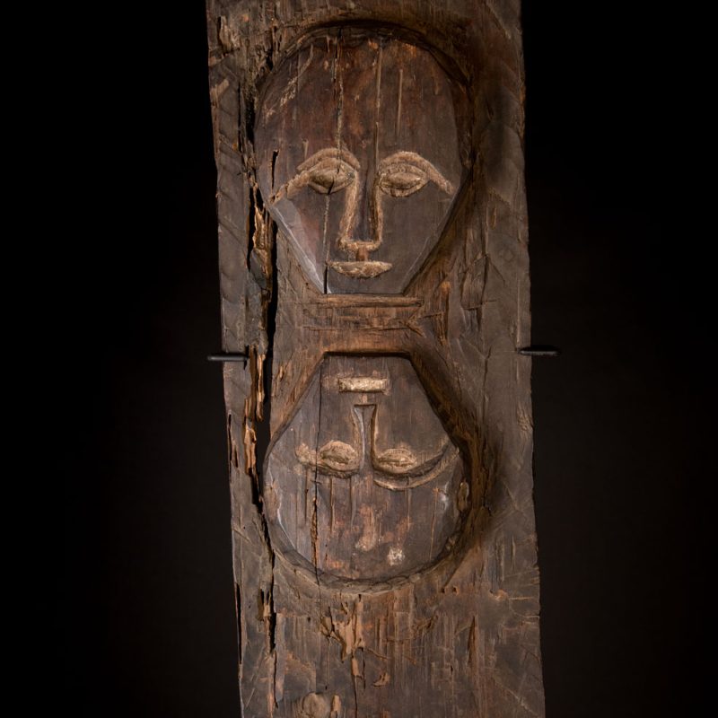 Segment of Ancestor pillar from the Rukai tribe , Duona village . south Taiwan